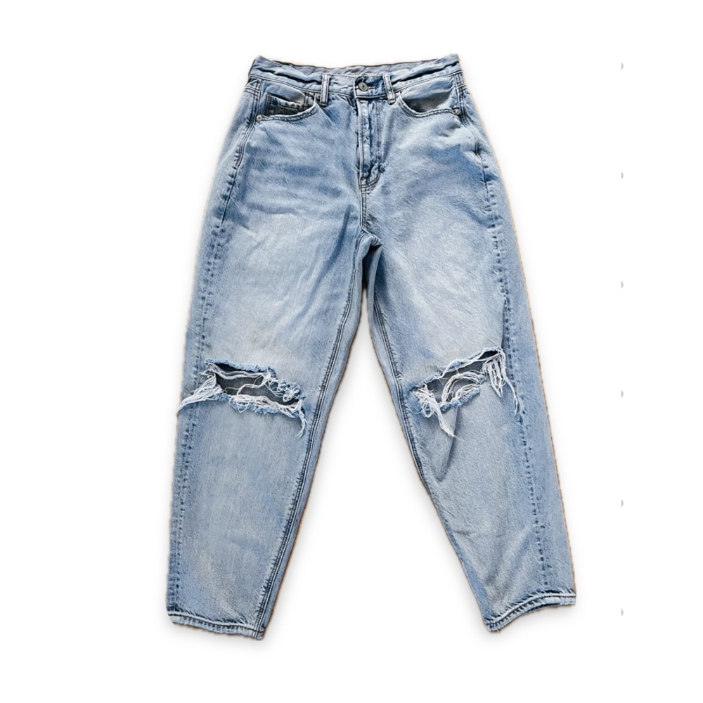 American Eagle Outfitters Sky Blue Distressed High Rise Jeans